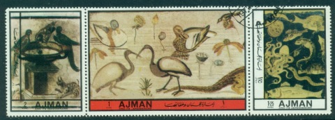 Ajman 1972 Mi#2010-2012 Animal Mosaics