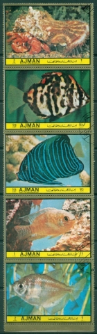 Ajman 1972 Mi#1742+ Marine & Freshwater Fish strip 5