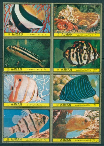 Ajman 1972 Mi#1741+ Marine & Freshwater Fish block 8