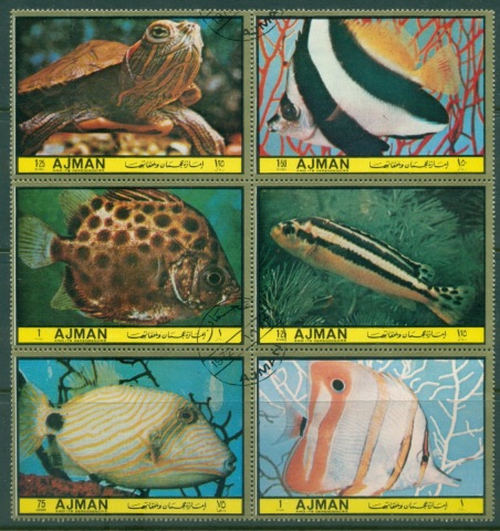 Ajman 1972 Mi#1739+ Marine & Freshwater Fish block 6