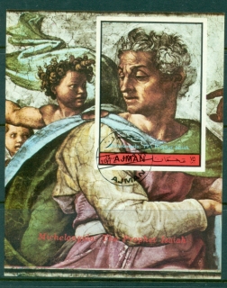 Ajman 1972 Mi#MS439B Michaelangelo Frescoes in the Sistine Chapel M