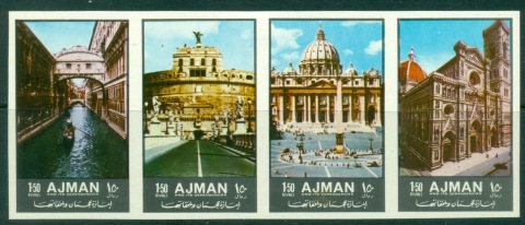 Ajman 1972 Mi#2070-2073B Sights of Italy IMPERF