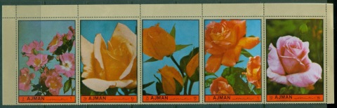 Ajman 1972 Mi#2078-2082 Flowers, Queen's Roses