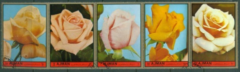 Ajman 1972 Mi#2094-2098 Flowers, Tender roses