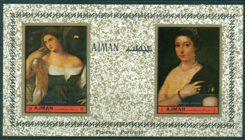 Ajman 1972 Mi#MS465B Portrait Paintings MS IMPERF