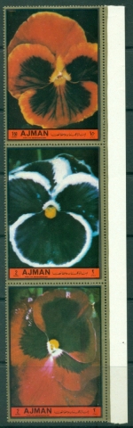 Ajman 1972 Mi#2130-2132 Flowers, Violets