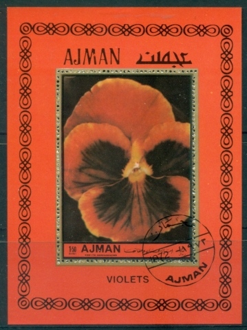 Ajman 1972 Mi#MS466A Flowers, Violets MS