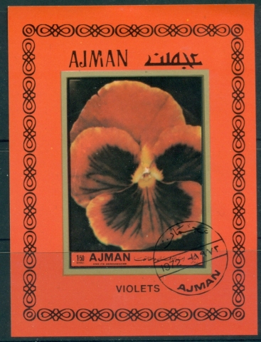 Ajman 1972 Mi#MS466B Flowers, Violets MS IMPERF