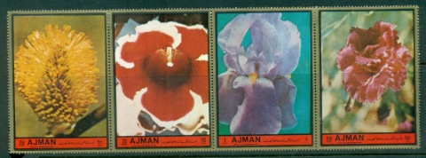 Ajman 1972 Mi#2144-2147 Flowers, Mixed species