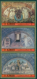 Ajman 1972 Mi#2148-2150 Xmas, Art in Ravenna