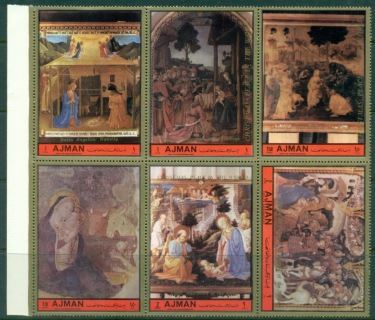 Ajman 1972 Mi#2151-2156 Xmas Paintings