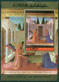 Ajman 1972 Mi#MS474b Annunciation scenes by Fra Angelico MS IMPERF