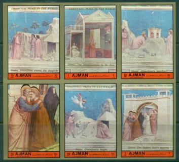 Ajman 1972 Mi#2200-2205B Giotto, Scenes from the life of Joachim IMPERF