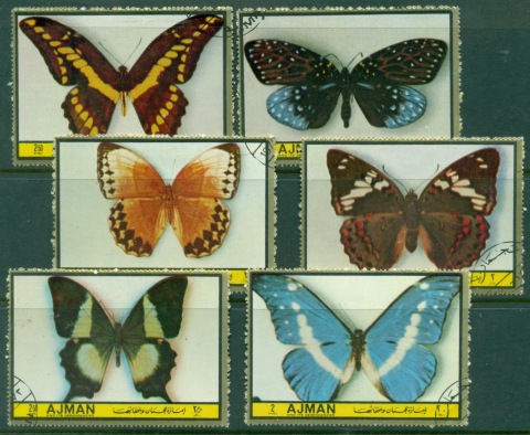 Ajman 1972 Mi#2385-2390 Insects, Rare Butterflies