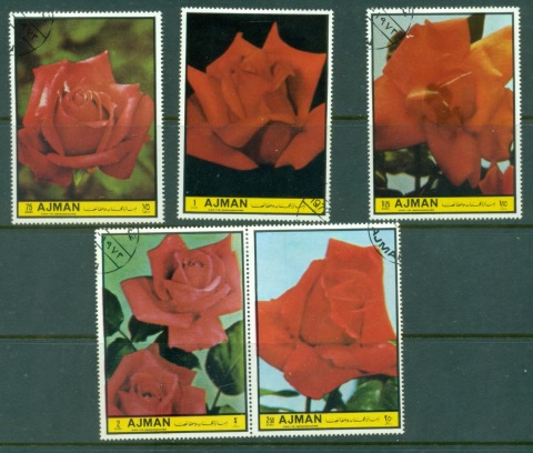 Ajman 1972 Mi#2413-2417 Flowers, Imperial Roses