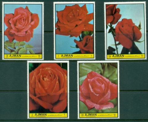 Ajman 1972 Mi#2418-2422 Flowers, Superb Roses