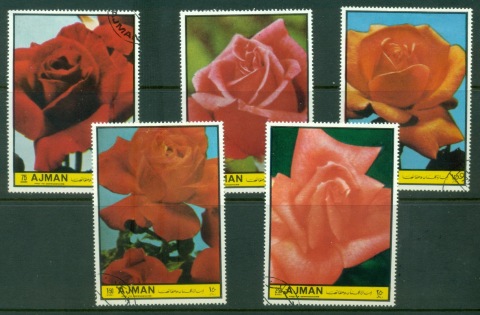 Ajman 1972 Mi#2428-2432 Flowers, Superb Roses