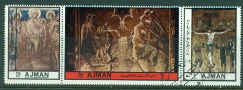 Ajman 1972 Mi#2433-2435 Art, Religious paintings