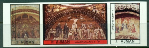 Ajman 1972 Mi#2445-2447B Easter Paintings IMPERF