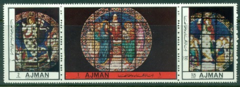 Ajman 1972 Mi#2451-2453 Church Stained Glass Windows