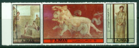 Ajman 1972 Mi#2472-2474 Young Women in Pompeian Art