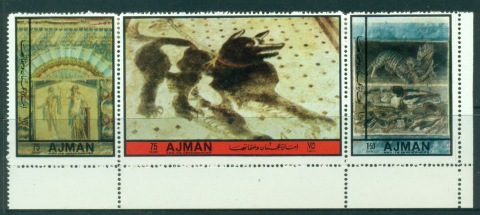 Ajman 1972 Mi#2478-2480 Ancient Mosaics