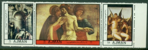 Ajman 1972 Mi#2526-2528 Easter paintings