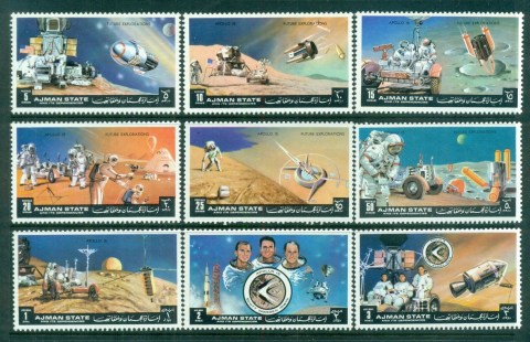 Ajman 1972 Mi#1254-1262 Apollo 15, Future Space Projects