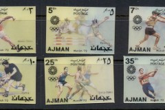 Ajman 1972 Mi#1434-1439 Summer Olympics Munich, plastic coated 3D (6/8, no airs)