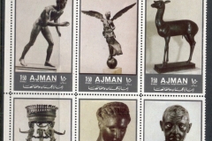 Ajman 1972 Mi#2064-2069a Ancient Bronze Sculptures blk6