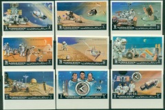 Ajman 1972 Mi#1254-1262 Apollo 15, Future Space Projects IMPERF
