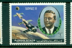 Ajman 1972 Mi#1264-1266 Soyuz 11, In Memoriam