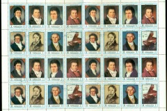 Ajman 1972 Mi#1336-1343 Ludwig van Beethoven, german Composer sheet