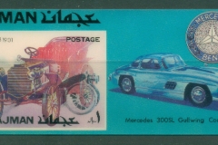Ajman 1972 Mi#MS376 Traditional & Moderm Automobiles, 3d plastic coated MS