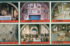 Ajman 1972 Mi#1881-1886 Frescoes by Raphael