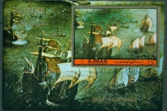 Ajman 1972 Mi#MS414A Ship Paintings MS