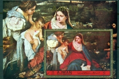 Ajman 1972 Mi#MS419A Xmas paintings by Old Masters MS