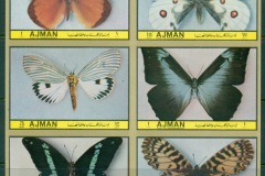 Ajman 1972 Mi#1970-1975B Field Butterflies IMPERF