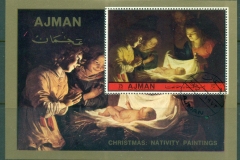 Ajman 1972 Mi#MS434A Xmas Paintings MS