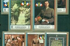 Ajman 1972 Mi#2013-2020v Charles de Gaulle 1st Death Anniversary large size, gold frame