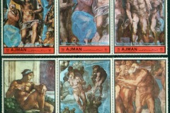 Ajman 1972 Mi#2222-2227 Last Judgement paintings by Michaelangelo