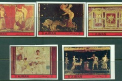 Ajman 1972 Mi#2250-2254 Ancient wall paintings from Pompeii IMPERF