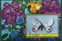 Ajman 1972 Mi#MS493A Insects, Light Butterflies MS