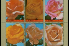 Ajman 1972 Mi#2083-2088 Flowers, Orange Roses block