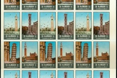 Ajman 1972 Mi#2074-2077B Sights of Italy sheet