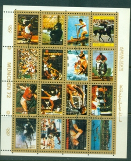 Ajman 1973 Mi#2621-2636 Summer Olympics Munich sheetlet small size