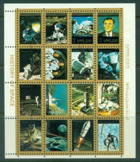 Ajman 1973 Mi#2653-2668 US Progress in Space sheetlet small size