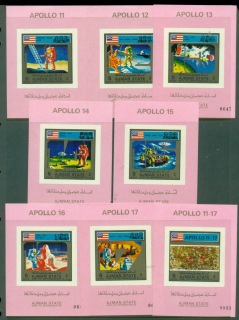 Ajman 1973 Mi#2669-2676B Apollo 11-17 Space Program 8xDLMS