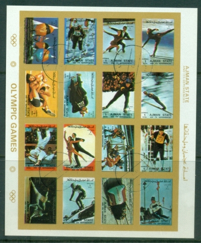 Ajman 1973 Mi#2733-2748B Olympic Games sheetlet small size IMPERF