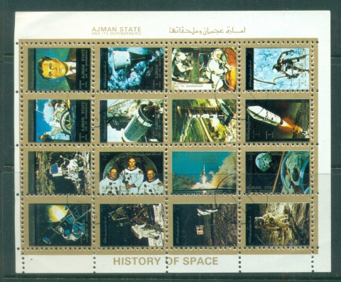 Ajman 1973 History of Space Small size Sheetlet